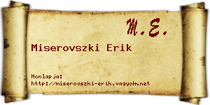 Miserovszki Erik névjegykártya