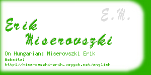 erik miserovszki business card